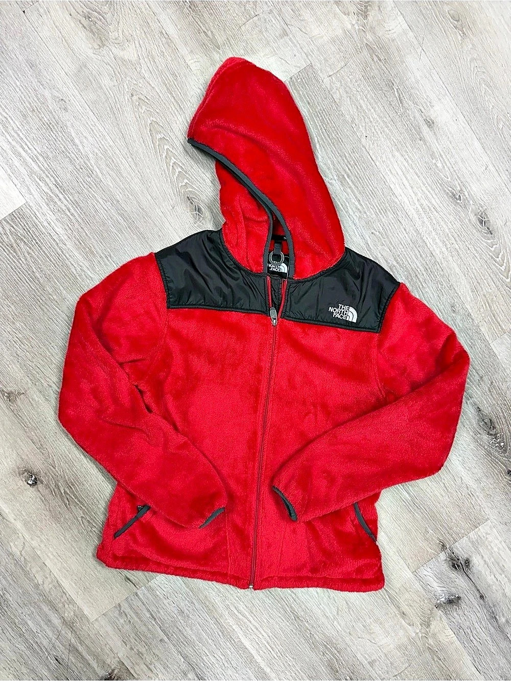 The North Face Osito Hybrid Full-Zip Hoodie Red & Black Large